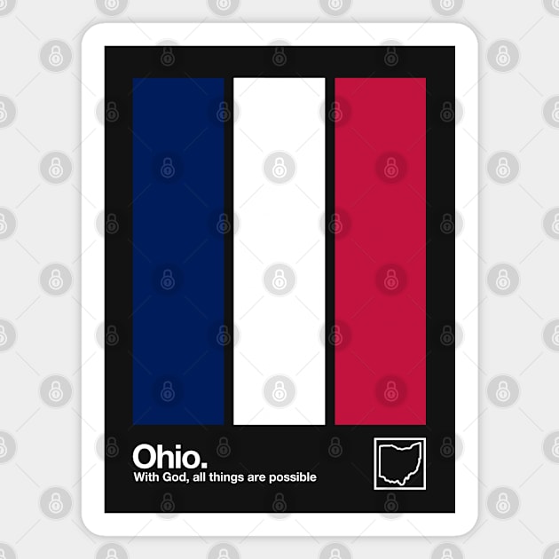 Ohio Flag  // Original Minimalist Artwork Poster Design Magnet by DankFutura